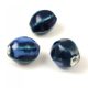 Porcelán gyöngy - melon - Dark Blue - 15 x 16 x 14mm