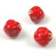 Porcelán gyöngy - cotton ball - Red - 16 x 17mm