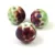 Porcelán gyöngy - faceted ball - Mint Oxblood - 16mm