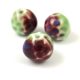Porcelán gyöngy - faceted ball - Mint Oxblood - 16mm
