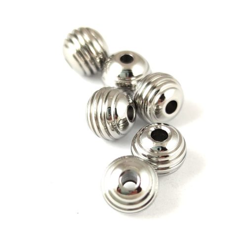 Stainless Steel - round bead - 8x7mm