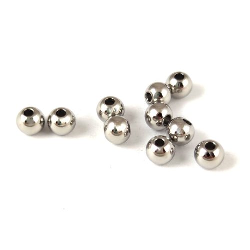 Stainless Steel - round bead - 4x3mm