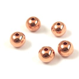 Stainless Steel - round bead - 8x7mm - rosegold