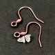 Rozsdamentes fülbevaló alap - 18x17mm - rose gold színű + szilikon vég