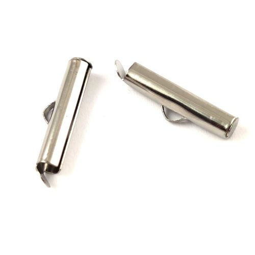 Cord End - Platinum Colour - Stainless Steel - 20mm