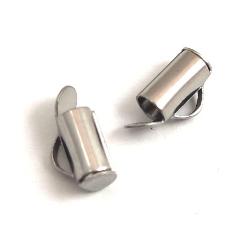 Cord End - Platinum Colour - Stainless Steel - 8mm
