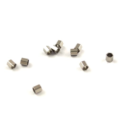Stainless Steel - faceted bead - 2x2mm