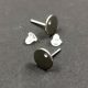 Earring Part - Post - Platinum Colour - Round shape with ending - stainless steel