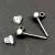 Earring Part - Post - Platinum Colour - Round shape with ending - stainless steel