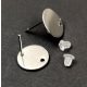 Earring Part - Post - Platinum Colour - Round shape with ending - stainless steel - 12mm