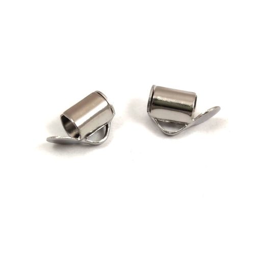 Cord End - Stainless Steel - Platinum Colour - 8x5x4mm