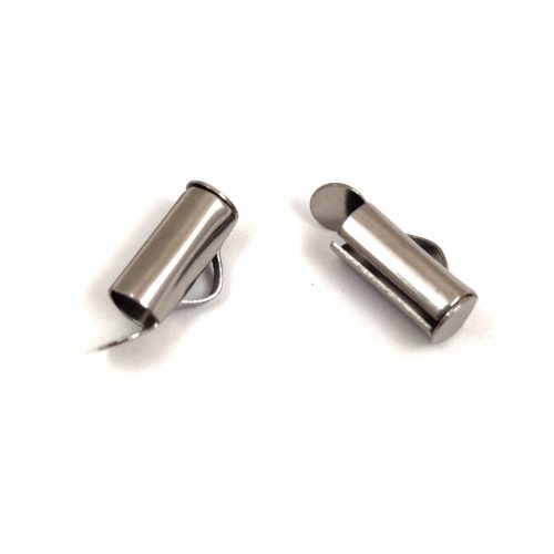 Cord End - Stainless Steel - Platinum Colour - 10x5x4mm