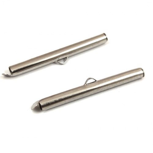 Cord End - Stainless Steel - Platinum Colour - 40x6x4mm
