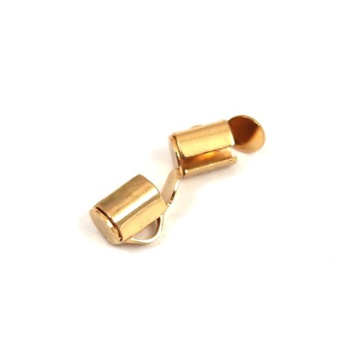 Cord End - Stainless Steel - Gold Colour - 18K gold plated - 6x4mm