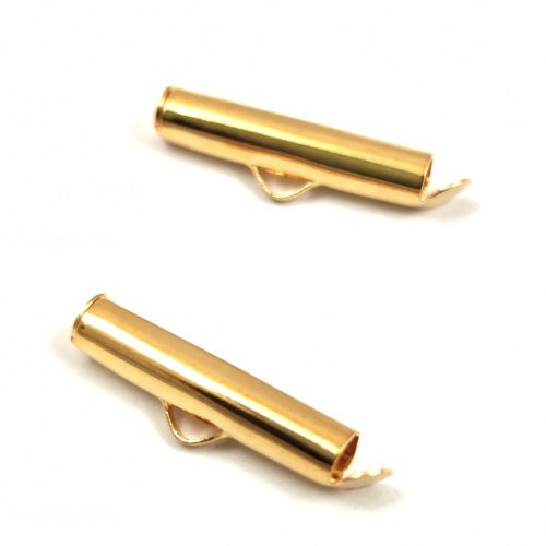 Cord End - Stainless Steel - Gold Colour - 18K gold plated - 16x6x4mm
