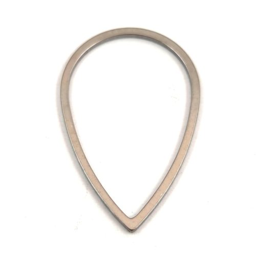 Stainless Steel - Link - Pear - 29 x 20 x 1 mm