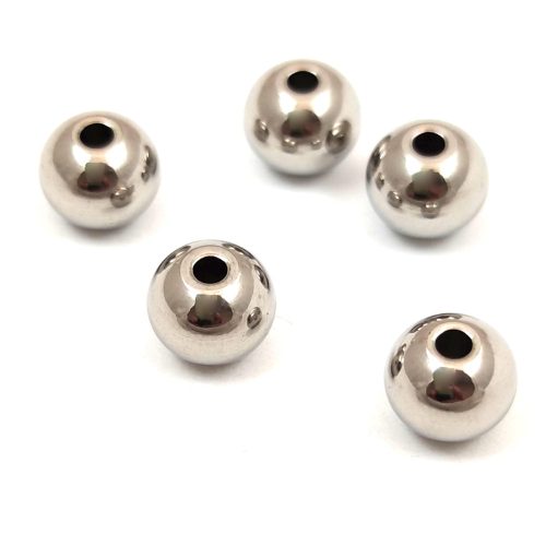 Stainless Steel - round bead - 8x6mm