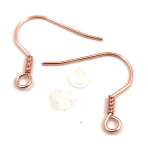 Earring Part - Post - Rose Gold Colour - 18x17mm