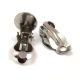 Fülbevaló alap - klipsz - platina színű - rozsdamentes - korong átmérő 9.8 mm