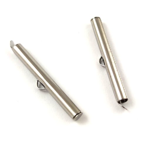 Cord End - Platinum Colour - Stainless Steel - 30mm