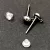Rozsdamentes fülbevaló alap (bedugós) - szilikon véggel - platina színű - 14x4mm
