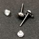 Earring Post - Platinum Colour - silicone ending - stainless steel - 14mm