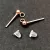 Rozsdamentes fülbevaló alap (bedugós) - szilikon véggel - rose gold - 14x3mm