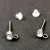 Rozsdamentes fülbevaló alap (bedugós) - Crystal Strass - szilikon véggel - platina színű - 14x7mm