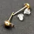Rozsdamentes fülbevaló alap (bedugós) - szilikon véggel - 14k arany bevonat - 15x7x4mm