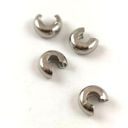 Stopper rejtő - rozsdamentes - platina színű - 4.5 mm