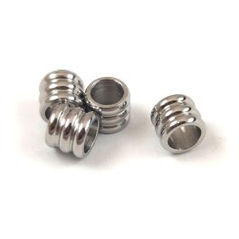 Stainless Steel - cilinder bead - 6x5mm