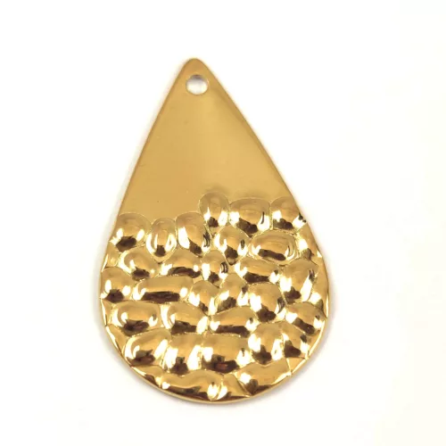 Rozsdamentes fülbevaló lógó -  arany színű - 30 x 17 x 1 mm