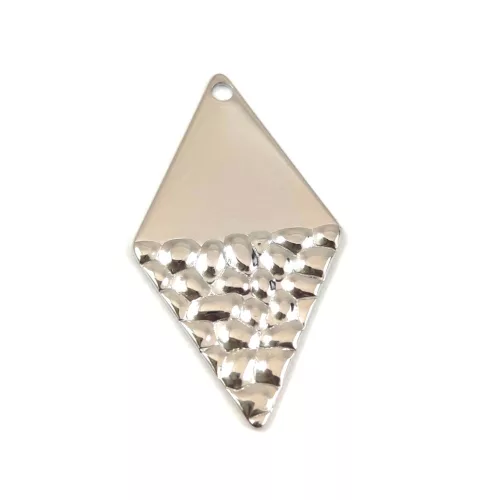 Rozsdamentes fülbevaló lógó -  platina színű - 32 x 18 x 1 mm