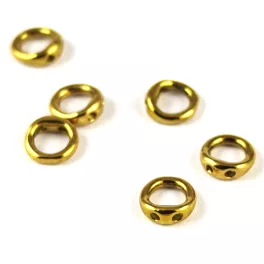   Koptató karika (Piggy Ring) - rozsdamentes (304) - 18K arany bevonattal - ionizált -  5 x 5.5 x 2.2 mm