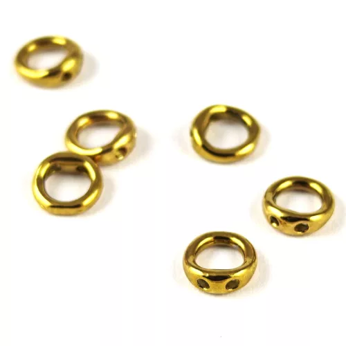 Koptató karika (Piggy Ring) - rozsdamentes (304) - 18K arany bevonattal - ionizált -  5 x 5.5 x 2.2 mm