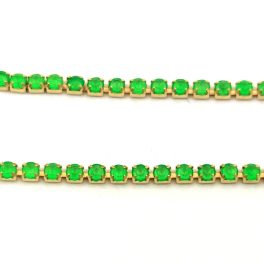 Strasszlánc - arany színű - Neon Mint - 2mm