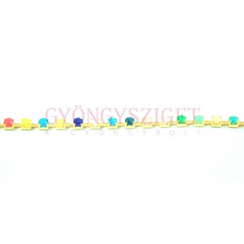 Strasszlánc - arany színű - Opaque Candy Mix - 3mm