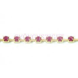 Strasszlánc - arany színű - Mauve - 3mm