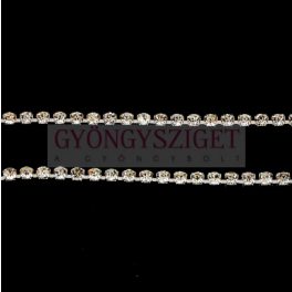Strasszlánc - ezüst színű - kristály - 2,3-2,4mm