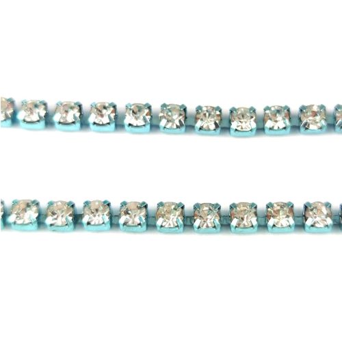 Cup Chain - Light Turquoise Colour Chain - Crystal - 3mm