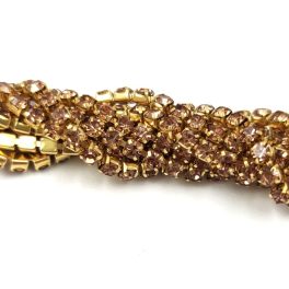   Strasszlánc - arany színű foglalat - Light Colorado Topaz strassz - ss6 - 2mm