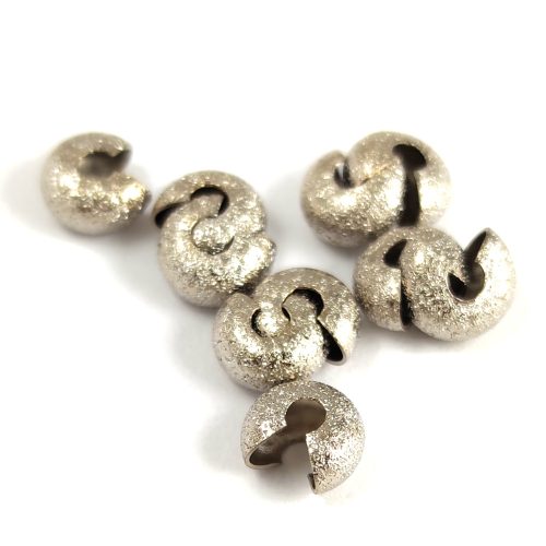 Crimp Bead Cover - Dark Silver Colour Faceted - 5mm