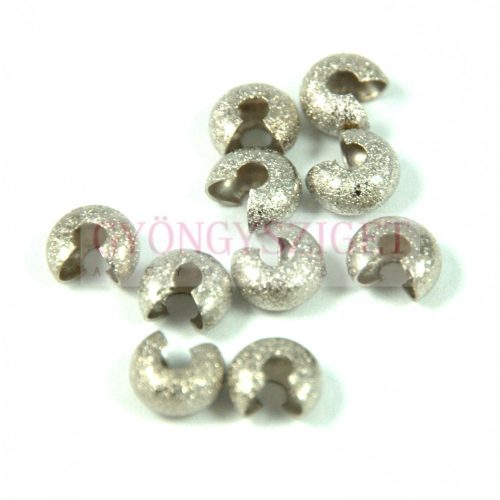 Crimp Bead Cover - Dark Silver Colour Faceted - 3.2mm