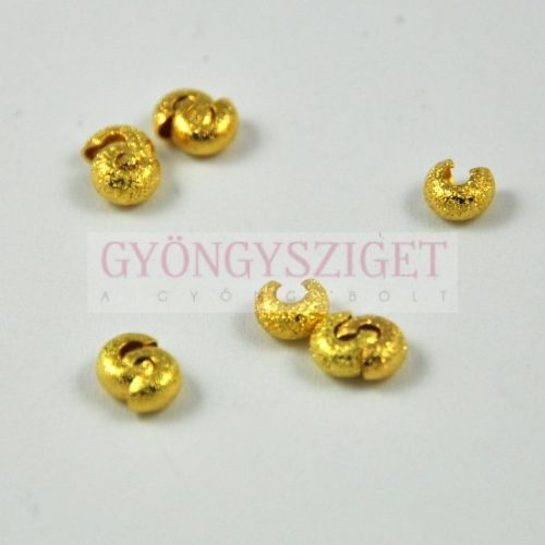 Crimp Bead Cover - Gold Faceted - 3.2mm