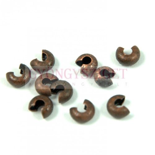 Crimp Bead Cover - Copper Colour - Faceted - 4mm