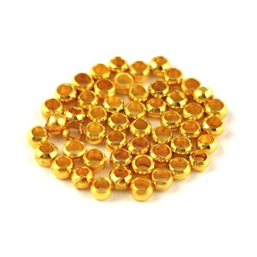 Crimp Bead - Surgical Steel - Gold Colour - 10pcs - 2mm