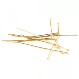 Pin - Gold Colour - Round bead end - 0.6x50mm