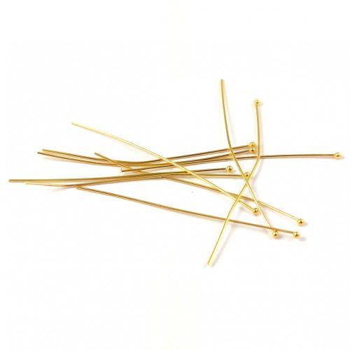 Pin - Gold Colour - Round bead end - 0.6x50mm