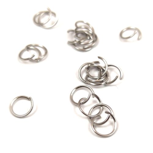 Jump Ring - stainless steel - Platinum Colour - 6mm