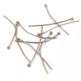 Pin - Silver Colour - Round bead end - 0.6x40mm